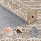 Nakagishi Boho 7x9 Area Rug Living Room Rugs Machine Washable Dark Brown
