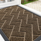 OLANLY Front Door Mat Outside 29.5x17, All-Season Absorbent Rubber Doormat