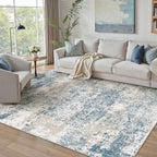 PureCozy Blue Area Rug 8x10 Modern Abstract