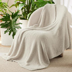 Bedsure Beige Knit Throw Blanket for Couch - Super Soft, Cozy, Fuzzy Knitted Blankets Dupes, Breathable Warm Fluffy Lightweight Throws for Chair, Sofa, Bed, Picnic, Gifts for Women, 50x60 Inches
