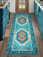 SERISSA 3x5 Washable Non Slip Boho Area Rug for Bedroom，Rust — 2' x 5' (Runner)