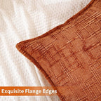 HPUK Fall Chenille Soft Throw Pillow Covers 18x18 Set of 2, Accent Cushion Covers for Living Room, Bedroom, Decorative Solid Color Pillow Covers for Couch, Sofa, Chair, Orange