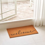 KANKUN Coco Coir Door Mat with Heavy Duty Backing, Welcome Doormat (17" x 30"), Doormat Entrance (Welcome1-1Pack)