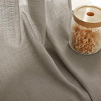 Taupe Linen Curtains 108 inches Long for Living Room Back Tab Rustic Farmhouse Semi Sheer Light Filtering Window Curtain Dining Room Soft Thick Flax Linen Textured Drapes Burlywood Birch Dark Brown