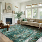 BEIMO 6x9 Area Rug for Bedroom, Turquoise Washable Abstract Non Slip Rug