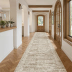 Soalmost Hallway Runner Rug 2'6" x 16' Washable Long Kitchen Rugs Brown