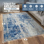 4x6 Area Rugs for Living Room Washable Bedroom Dining Room Blue Grey White