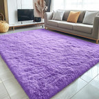 OLANLY 5x7 Machine Washable Large Area Rugs for Living Room, Bedroom, Soft Fluffy Shaggy Bedside Rug, Indoor Floor Carpet for Kids Girls and Boys, Dorms, Nursery, Home Decor Aesthetic, Purple