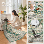 zesthome 6x9 Area Rugs for Living Room,Large Washable Rug,Green