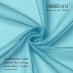 Simplebrand Turquoise Sheer Curtains 84 Inches Long 2 Panels, Light Filtering Rod Pocket Solid Color Window Sheer Curtain Panels, Elegant Curtains & Drapes for Bedroom (Turquoise, 42" W x 84" L)