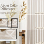 Beige Linen Sheer Curtains 102 Inches 2 Panels Set Back Tab Rod Pocket Extra Long Semi Sheer Light Filter Vintage Curtain Drapes Room Decor Aesthetic Curtains for Living Room High Window 42x102