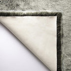 Ashler Home Deco Faux Fox Fur Area Rug, Green White Brown Fluffy, 2x3 ft, High Pile, Rectangular, Indoor, Animals Theme, Portable, Sturdy, Spot Clean Only
