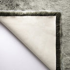 Ashler Faux Fox Fur Rug, Green White Brown Fluffy Rugs, 2x3 Rectangle Rug, Ultra Soft Shaggy Area Rugs for Bedroom, Fuzzy Carpets for Living Room, Sofa