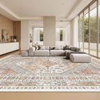 zesthome 12x15 Area Rugs, Large Washable Rug, Ultra-Thin Stain Resistant Rugs for Living Room, Bedroom, Non-Slip Backing Home Decor Area Rug (Orange,12'x15')