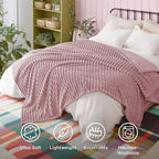 Bedsure GentleSoft Pink Full Blanket for Couch - Cozy Soft Blankets for Women, Cute Small Fleece Throws for Girls, Birthday Gifts for Women Decor Gifts for Mom, 84x90 Inches