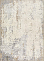 UERMEI 5x7 Area Rug Living Room Rugs - Washable Neutral Modern Abstract Soft Thin Rug Indoor Floor No Slip Rug Carpet for Bedroom Under Dining Table Home Office Decor - Light Brown/Gray