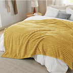 Bedsure Soft Queen Size Blanket for Bed Yellow 90"x90"