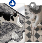 Washable 4-Piece Kitchen Floor Mats: Farmhouse Non-Slip Kitchen Sink Rug Easy Clean Water-Resistant Runners for Hallway Bathroom Soft Decorative Carpet for Pet Feeding Area(2x3+2x4+2x5+2x6,Black)