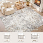 UERMEI 5x8 Area Rug Living Room Rugs Washable Neutral Brown Grey Carpet