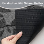 Grey Leaves Outdoor Indoor Entrance Door mat, Absorbent Durable Heavy Duty Welcome Front Door Mat,Thick Natural Rubber Back,Easy Clean Entryway Mat 47x32 Inch, Low Profile