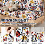 8Pcs Stretch Patio Cushion Covers, Outdoor Couch & Sofa Replacement Slipcovers for Patio Furniture Cushion Covers, Washable Reusable Furniture Protector