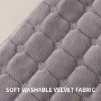 Velvet Throw Pillow Covers(Pack of Two, Light Grey) 12×20 Inch Decorative Pillows Cover Neutral Soft Chenille Couch Pillows with Zipper Aesthetic for Living Room and Bedroom