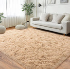 Pionblank Super Fluffy Area Rug for Living Room 5x7 Feet, Modern Indoor Shaggy Carpet, Soft Plush Non Slip Rugs for Bedroom Kids Room Cloakroom Home Decor, Camel