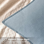 MIULEE Decorative Linen Euro Sham Pillow Covers 22x22 Inch Blue Grey Boho Farmhouse Neutral Couch Throw Pillows for Bed Pack of 2 Accent Coastal Modern Pillowcase Summer Sofa Livingroom Home Decor