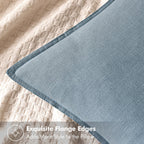 MIULEE Decorative Linen Euro Sham Pillow Covers 22x22 Inch Blue Grey