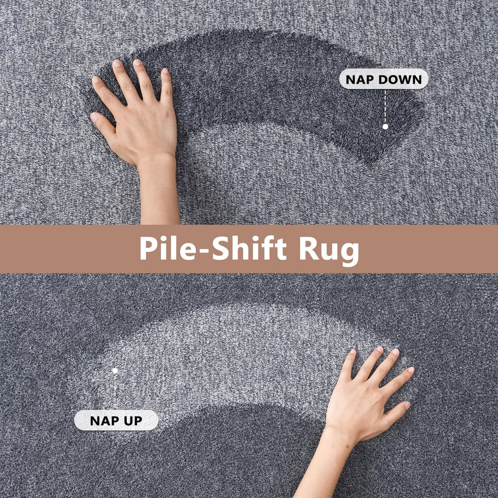 5x7 Grey Blue/White Area Rug Non-Slip Washable Soft for Living Room Bedroom