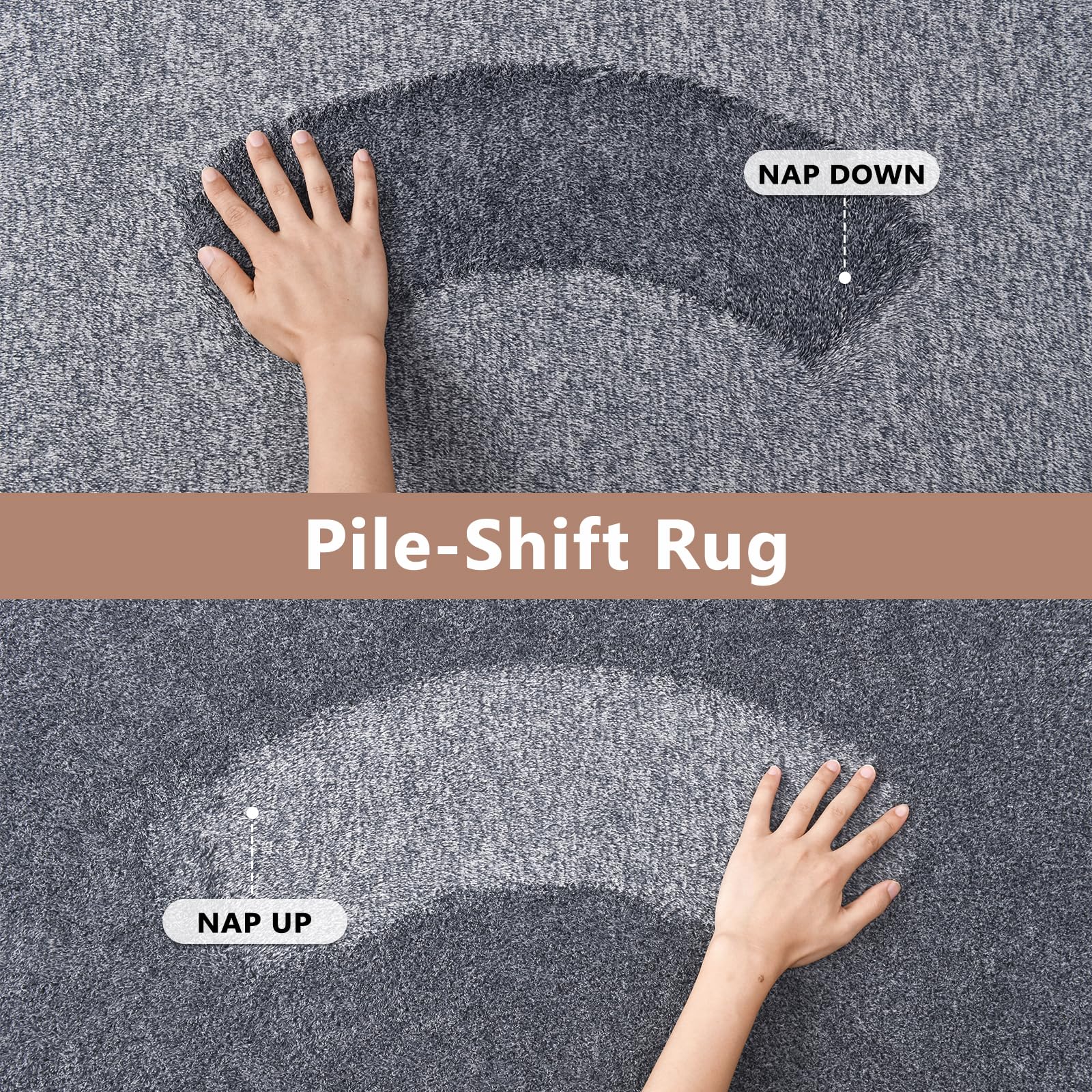 5x7 Grey Blue/White Area Rug Non-Slip Washable Soft for Living Room Bedroom