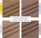 NICETOWN Gold Brown Linen Curtains for Kitchen, Thick Flax Small Window Treatments Semi Sheer Privacy Assured with Light Through for Cafe/Bathroom, W55 x L84, 2 Panels