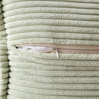 MIULEE Spring Decorative Lumbar Throw Pillow Covers for Couch Bed Livingroom 12x20 Inch Set of 2 Light Green Boho Accent Throw Pllows Broadside Striped Patchwork Soft Corduroy Summer Pillowcases