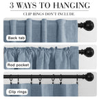 RYB HOME Smoky Blue 100% Blackout Curtains 63 Inch Long for Bedroom