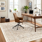 Restydon Area Rugs 5x7 Washable Rugs for Living Room, Cream/Beige