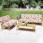 Smiry Printed Couch Cushion Covers, Stretch Soft Couch Covers for Sofa, Washable Non-Slip Sofa Slipcover Furniture Protector for Indoor and Outdoor (Large, Orange)