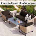 8 Piece Outdoor Cushion Covers, Patio Sofa Cushion Covers, Stretch Fit