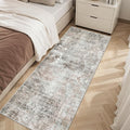 Soalmost Abstratc Runner Rug 2x5 Washable Kitchen Entry Runners Pink/Grey