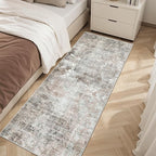 Soalmost Abstratc Runner Rug 2x5 Washable Kitchen Entry Runners Pink/Grey