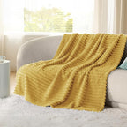 Bedsure GentleSoft Yellow Fleece Blanket for Couch - Cozy Soft Blankets for Women, Cute Small Throws for Girls, 60x80 Inches
