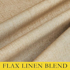 NICETOWN 100% Blackout Camel Linen Curtains 108 inches Length with Thermal Insulated Liners, 2 Panels, 62 inches W, Farmhouse Style Room Cooling Small Window Draperies for Dining Room