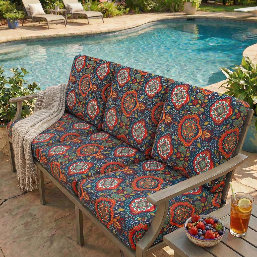 hyha Printed Couch Cushion Covers, Sofa Covers Washable for 3 Cushion Couch