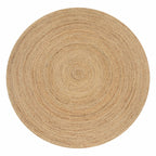 Hausattire Jute Braided Round Rug, Natural, 3 ft