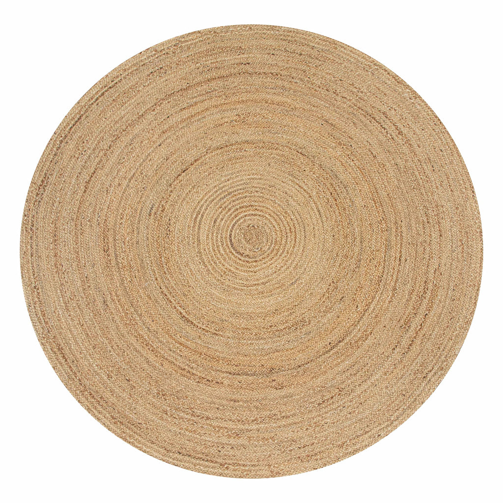Hausattire Jute Braided Round Rug, Natural, 3 ft