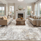 UERMEI 11x14 Area Rug Living Room Rugs Extra Large Brown Grey Carpet