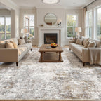 UERMEI 11x14 Area Rug Living Room Rugs Extra Large Brown Grey Carpet