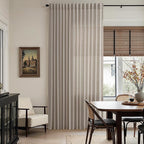 Nanspring 108 Inch Long Curtains for Living Room Ecru Linen Blend Light Filtering Semi Sheer Curtain Back Tab Rustic Decor Natural Farmhouse Floor to Ceiling High Window for Bedroom 52x108, 2 Panels
