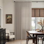 Nanspring 108 Inch Long Curtains for Living Room Ecru Linen Blend Light Filtering Semi Sheer Curtain Back Tab Rustic Decor Natural Farmhouse Floor to Ceiling High Window for Bedroom 52x108, 2 Panels