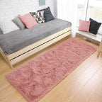 Tepook Soft Runner Rugs for Bedroom 2x6 ft with Rubber Backing, Blush Fluffy Rugs for Living Room, Shag Bedside Rug Fuzzy Plush Carpet for Room, Area Rug for Dorm Nursery Hallway Indoor Home Decor