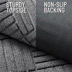 OLANLY Front Door Mat Outside Entrance 47x32, Absorbent, Heavy Duty Sturdy Natural Rubber Doormat Indoor Outdoor, Stain and Fade Resistant, Non-Slip Low Profile Floor Mat for Entryway, Grey Diamond
